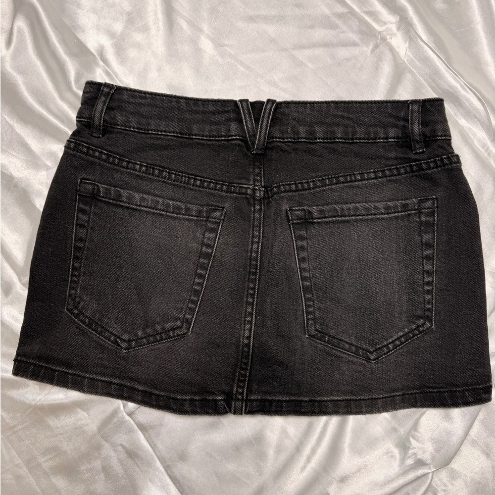 Garage Black Denim Micro Skort - Washed Black - Picture 2 of 6